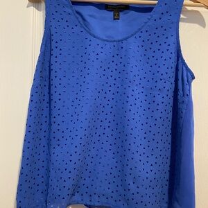 Banana Republic Royal Blue Laser-Cut Sleeveless Shell